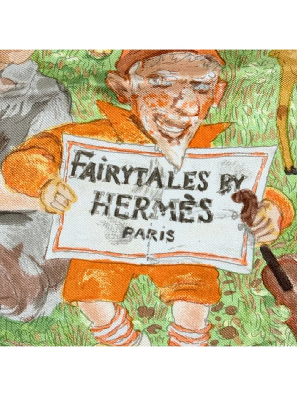 Hermes Carre 90 Fairytales Fairy Tale Scarf Silk Light Blue Multicolor